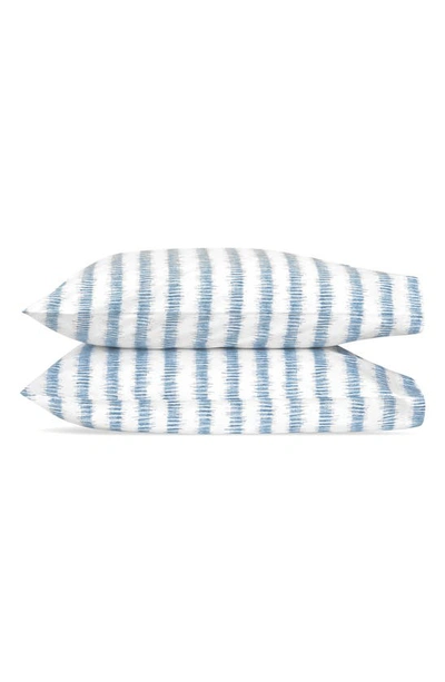 Matouk Attleboro Stripe Print 500 Thread Count Cotton Pillowcases In Prussian Blue