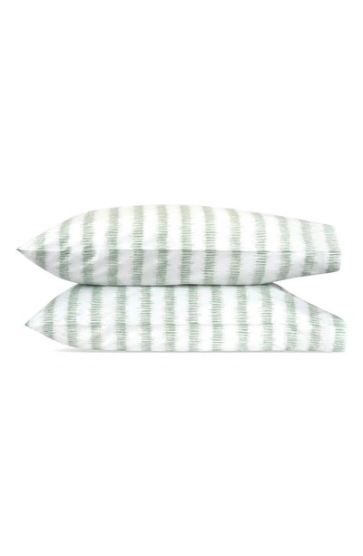Matouk Attleboro Stripe Print 500 Thread Count Cotton Pillowcases In Citrus