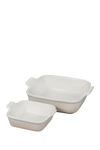Le Creuset Set Of 2 Heritage Square Baking Dishes In Nocolor