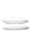 Matouk Ansonia 500 Thread Count Cotton Percale Pillowcases In White/ Sterling