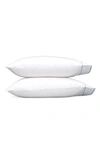 Matouk Ansonia 500 Thread Count Cotton Percale Pillowcases In White/ Ocean