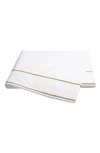 Matouk Ansonia Percale Flat Sheet, Full/queen In White/bronze
