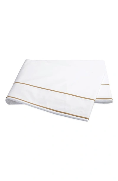 Matouk Ansonia Percale Flat Sheet, Full/queen In Bronze