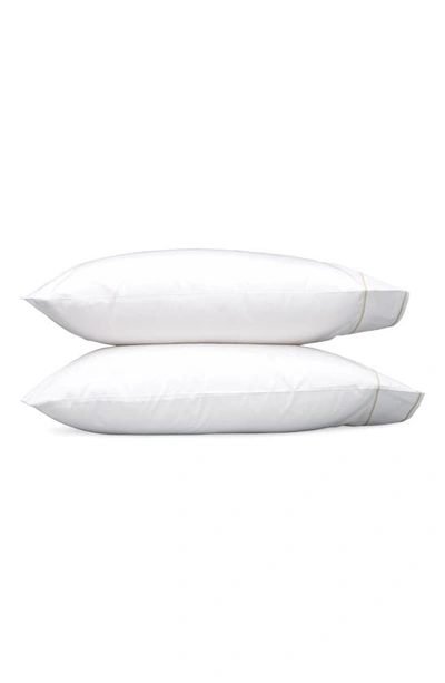 Matouk Ansonia 500 Thread Count Cotton Percale Pillowcases In Almond