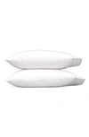 Matouk Ansonia 500 Thread Count Cotton Percale Pillowcases In White/ Leaf