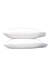 Matouk Set Of 2 Ansonia 500 Thread Count Cotton Percale Pillowcases In White/ White