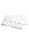 Matouk Ansonia Percale Flat Sheet, Full/queen In White/ Leaf