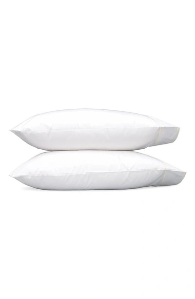 Matouk Ansonia 500 Thread Count Cotton Percale Pillowcases In White/ Ivory