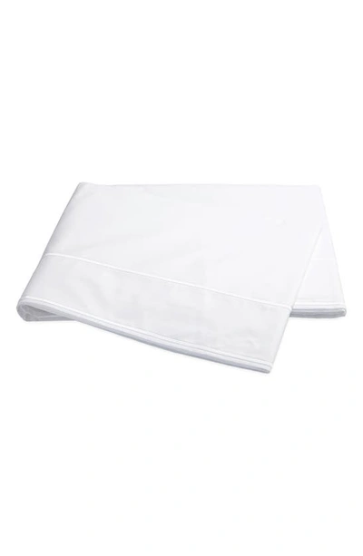 Matouk Ansonia 500 Thread Count Flat Sheet In White/ White