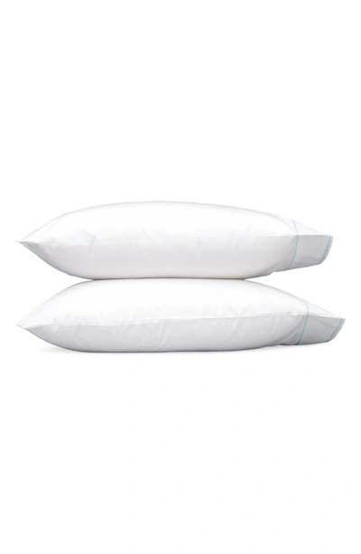 MATOUK SET OF 2 ANSONIA 500 THREAD COUNT COTTON PERCALE PILLOWCASES,M236KCASBL