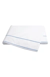 Matouk Ansonia 500 Thread Count Flat Sheet In White/ Ocean