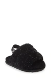 Ugg Kids' (r) Fluff Yeah Genuine Shearling Slide Sandal In Black Metallic Sparkle
