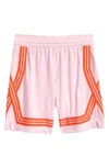 Nike Kids' Dri-fit Fly Crossover Shorts In Pink Foam / White