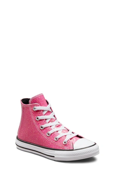 Converse Girls' Chuck Taylor All Star High Top Trainers - Toddler, Little Kid, Big Kid In Pink/black