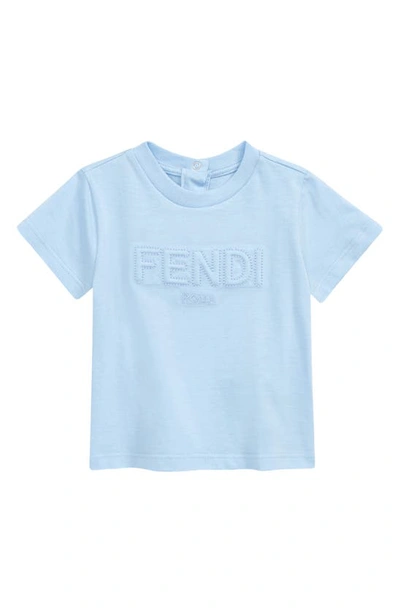 Fendi Kids' Quilted Logo T-shirt In F1d3b Blue