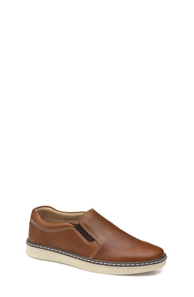 Johnston & Murphy Kids' Mcguffey Slip-on In Tan Tumbled Full Grain