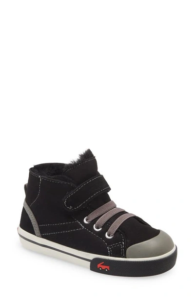 See Kai Run Kids' Boys' Devon Shearling High Top Sneakers - Baby, Toddler In Black