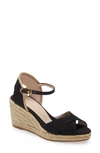 Stuart Weitzman Mirela Espadrille Sandal In Black/ Natural