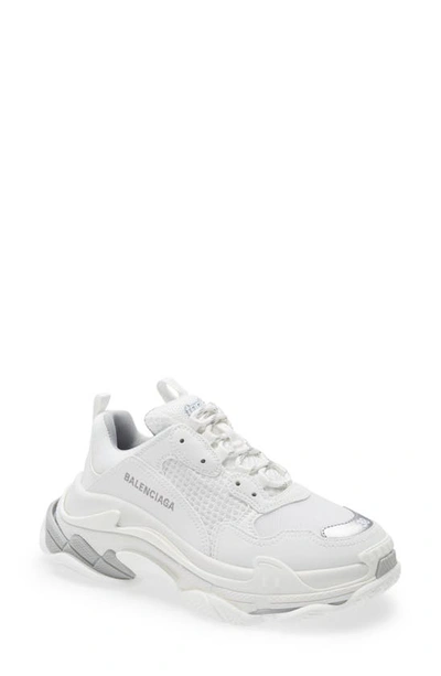 Balenciaga Triple S Low Top Sneaker In White/ Metal Grey