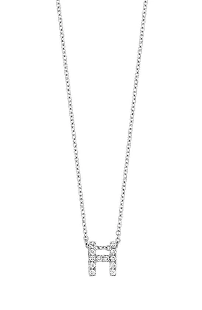 Bony Levy 18k Gold Pavé Diamond Initial Pendant Necklace In White Gold - H