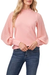 Cece Clip Dot Sleeve Sweater In Cameo Blush