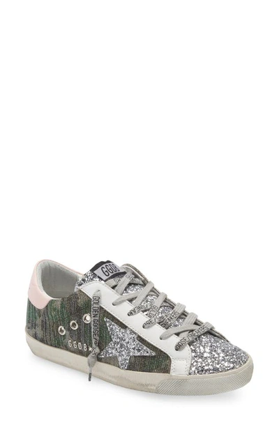 Golden Goose Super-star Low Top Sneaker In Green/ Silver/ Pink/ White