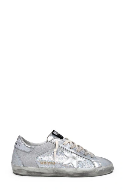 Golden Goose Super-star Low Top Sneaker In Silver/ White
