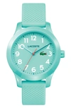 Lacoste Kids 12.12 Silicone Strap Watch, 32mm In Turquoise
