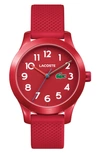 Lacoste Kids 12.12 Silicone Strap Watch, 32mm In Red