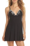 Black Bow Demure Chemise In Black Cross Dye