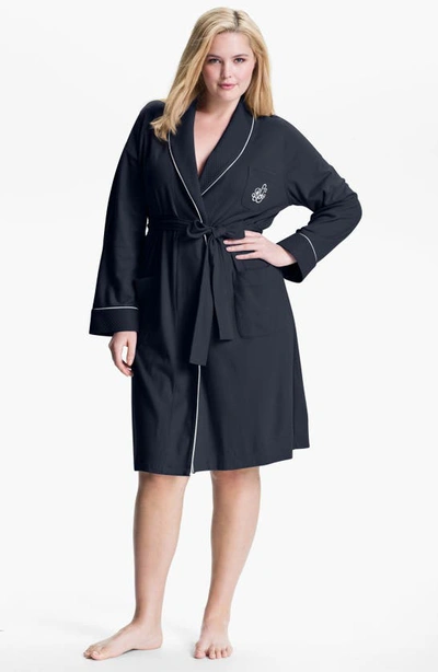 Lauren Ralph Lauren Shawl Collar Dressing Gown In Navy