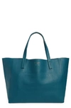 Kurt Geiger Violet Leather Tote In Turquoise/ Aqua