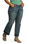Standards & Practices Mom High Waist Stretch Jeans In Dark Blue