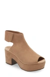 Chocolat Blu Gabby Block Heel Sandal In Tan Suede