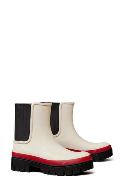 Tory Burch White Foul Weather Ankle Boots