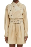 Isabel Marant Cerzayo Suede Shirt Jacket In Ecru