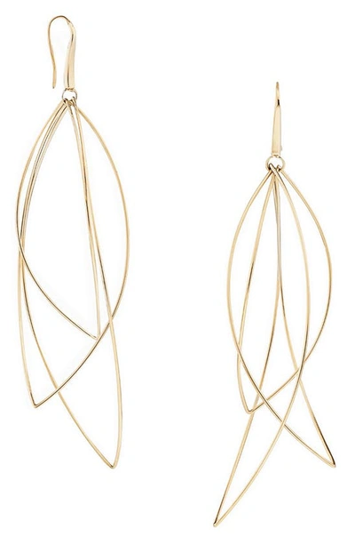 Lana 14k Yellow Gold Multi-curve Wire Marquis La Bangle Earrings