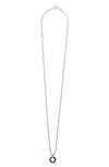 Lagos Meridian 18k Yellow Gold Black Caviar Ceramic 9mm Circle Pendant Necklace, 18 In Ceramic Black