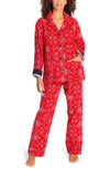 Pj Salvage Flannel Pajamas With Headband In True Red