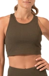 Threads 4 Thought Kensi Ribbed Sports Bra In Heather Fortress