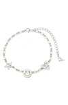STERLING FOREVER MIXED EMOTIONS CHARM BRACELET,B2NS0806CL