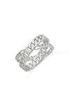 Sterling Forever Avri Chain Ring In Silver