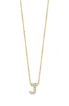 Bony Levy 18k Gold Pavé Diamond Initial Pendant Necklace In Yellow Gold - J
