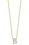 Bony Levy 18k Gold Pavé Diamond Initial Pendant Necklace In Yellow Gold - B