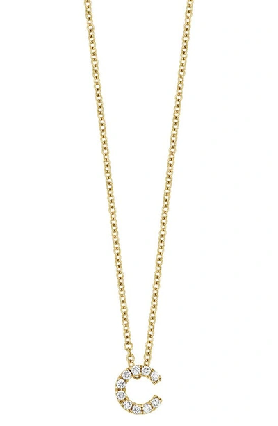 Bony Levy 18k Gold Pavé Diamond Initial Pendant Necklace In Yellow Gold - C