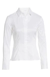 Hugo Boss Bashina Side Zip Long Sleeve Blouse In White