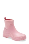 Sam Edelman Louisa Mixed Media Waterproof Rain Boot In Cherry Blossom