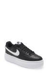 Nike Women's Court Vision Alta Leather Platform Casual Sneakers From Finish Line In Black