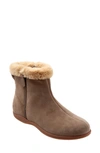 Softwalkr Helena Faux Fur Bootie In Stone Leather