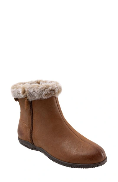 Softwalkr Helena Faux Fur Bootie In Luggage Leather